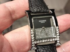 Ceas dama OEM Hermes Negru Heure Double Jeu watch 21x21mm