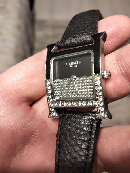 Ceas dama OEM Hermes Negru Heure  Double Jeu watch 21x21mm